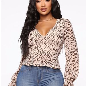Fashion nova mocha blouse